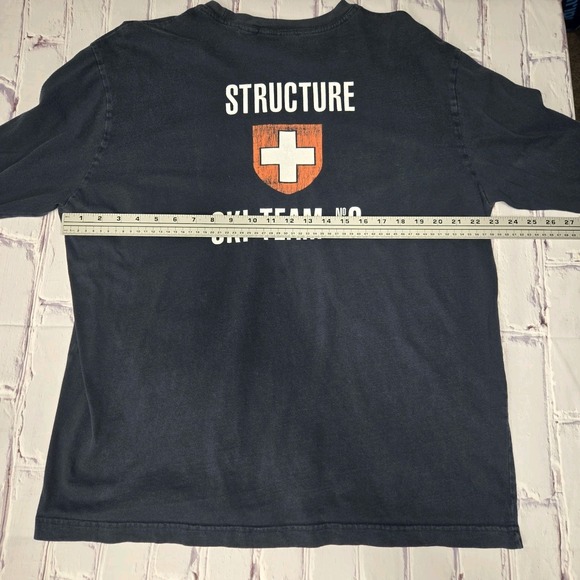Vintage Y2K Structure Long Sleeve TShirt Men Sz XLarge Blue Graphic Made USA - Picture 7 of 10